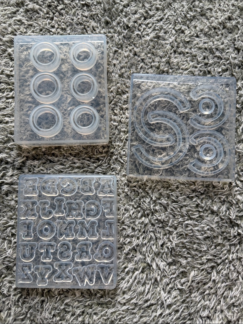 Clear Silicone Resin Molds - Alphabet, Ring, Swirl Shapes for earrings